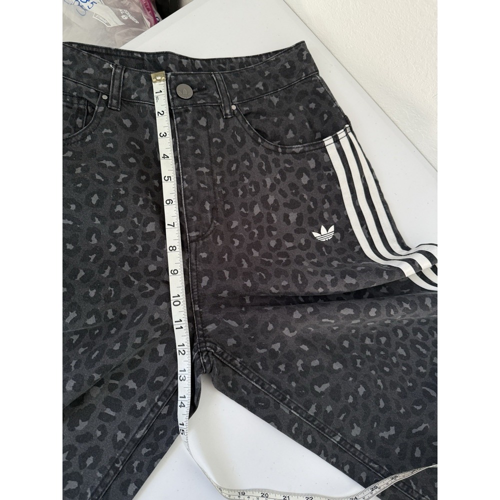 Adidas Leopard Animal Print Wide Leg Pants Denim Jeans KA2679 Women Size 27 RARE - Picture 9 of 12